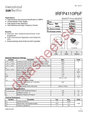 IRFP4110PBF datasheet  